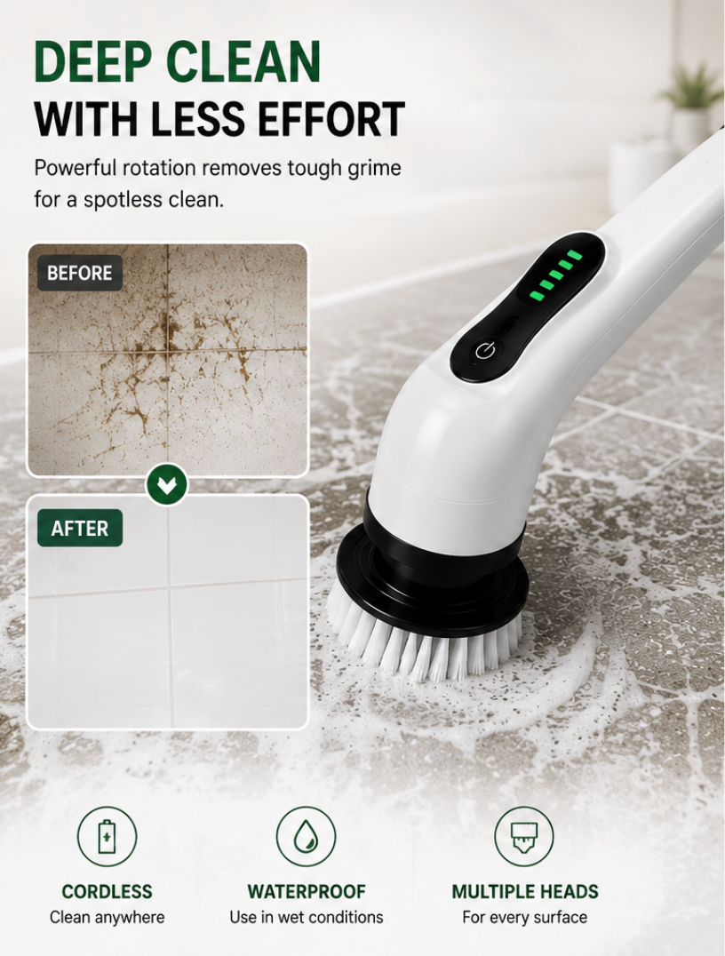 Electric Spin Scrubber Cleaning Kit